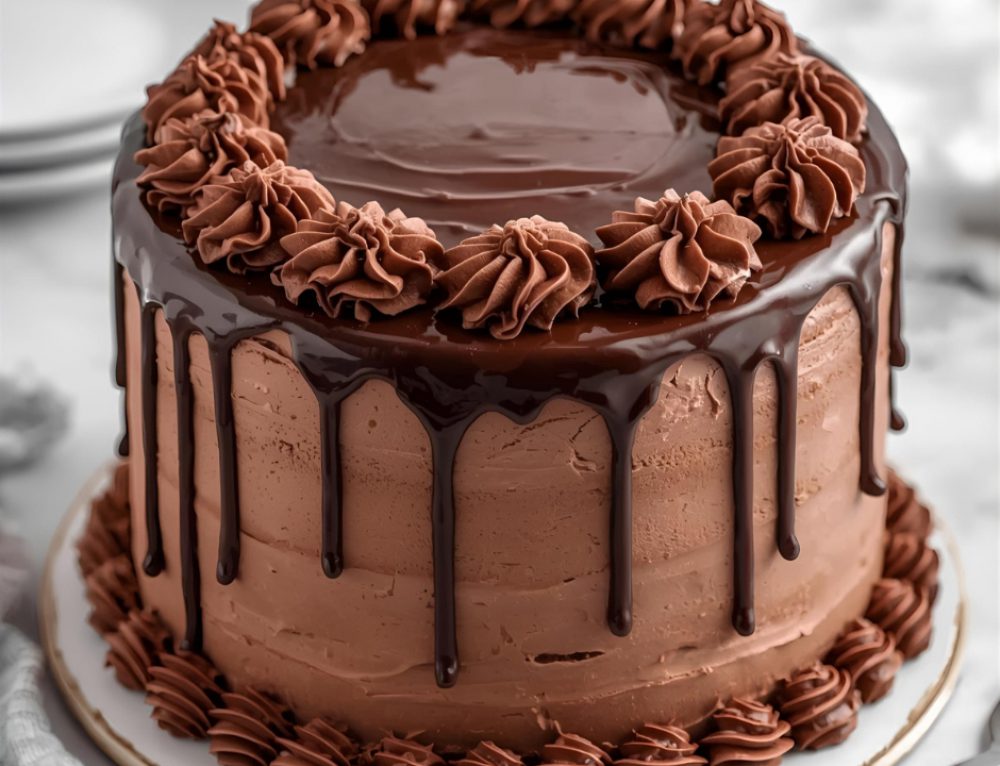 Chocolate Pumpkin Spice Layer Cake with Chocolate Cream Cheese Icing