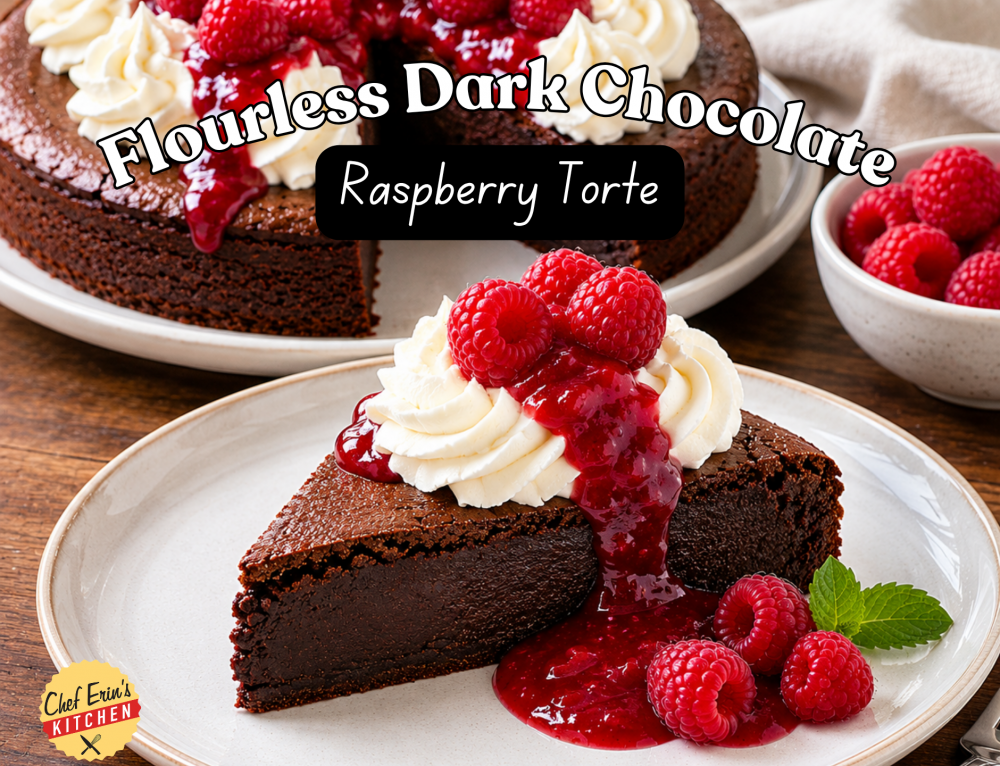 Flourless Dark Chocolate Raspberry Torte